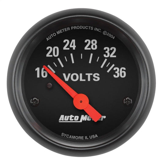 AutoMeter - Autometer Z-Series 2-1/16in 16-36 Volts Electric Voltmeter Gauge - Demon Performance