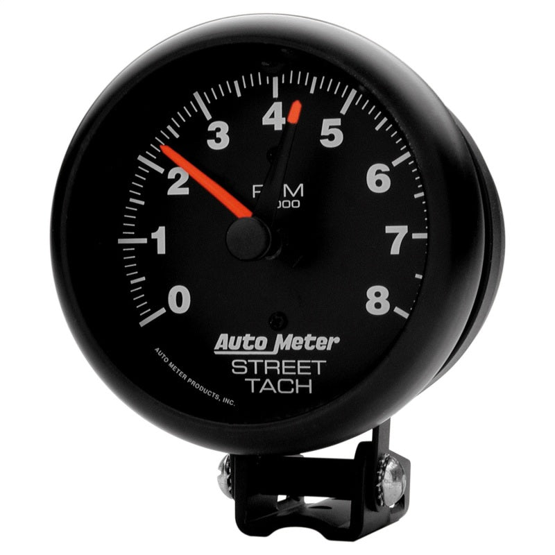 AutoMeter - Autometer Z-Series 3-3/4in 8K RPM Pedestal w/ Red Line Tachometer Gauge - Demon Performance