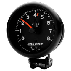 AutoMeter - Autometer Z-Series 3-3/4in 8K RPM Pedestal w/ Red Line Tachometer Gauge - Demon Performance