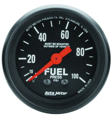 AutoMeter - Autometer Z Series 52mm 0-100 PSI Mechanical Fuel Pressure Gauge - Demon Performance