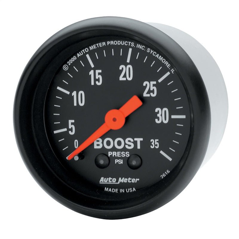 AutoMeter - Autometer Z Series 52mm 0-35 PSI Mechanical Boost Gauge - Demon Performance