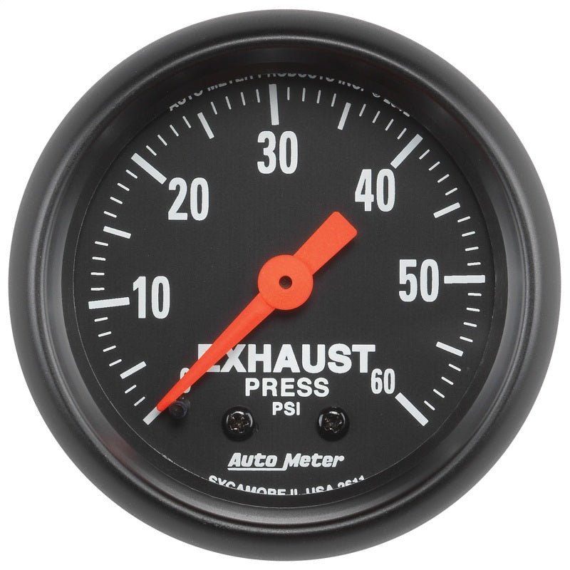 AutoMeter - Autometer Z Series 52mm 0-60 PSI Mechanical Exhaust Gas Pressure Gauge - Demon Performance