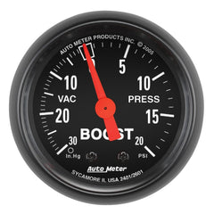 AutoMeter - Autometer Z Series 52mm 20 PSI Mechanical Boost Vacumm Gauge - Demon Performance