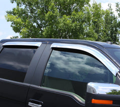 AVS - AVS 04-15 Nissan Titan Crew Cab Ventvisor Outside Mount Front & Rear Window Deflectors 4pc - Chrome - Demon Performance