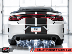 AWE Tuning - AWE Tuning 2017+ Dodge Charger 5.7L Touring Edition Exhaust - Non-Resonated - Diamond Black Tips - Demon Performance