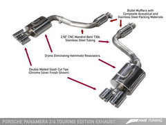 AWE Tuning - AWE Tuning Panamera 2/4 Touring Edition Exhaust (2011-2013) - w/Chrome Silver Tips - Demon Performance