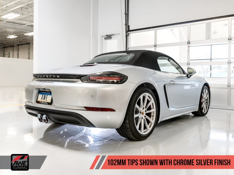 AWE Tuning - AWE Tuning Porsche 718 Boxster / Cayman Touring Edition Exhaust - Chrome Silver Tips - Demon Performance