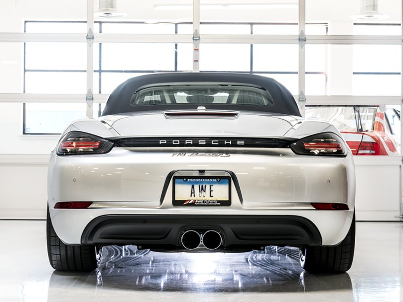 AWE Tuning - AWE Tuning Porsche 718 Boxster / Cayman Touring Edition Exhaust - Chrome Silver Tips - Demon Performance