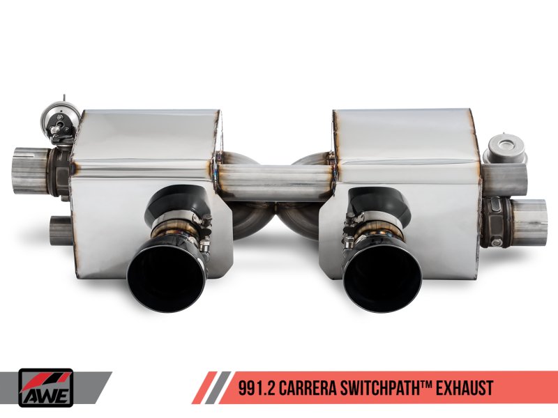 AWE Tuning - AWE Tuning Porsche 911 (991.2) Carrera / S SwitchPath Exhaust for PSE Cars - Diamond Black Tips - Demon Performance