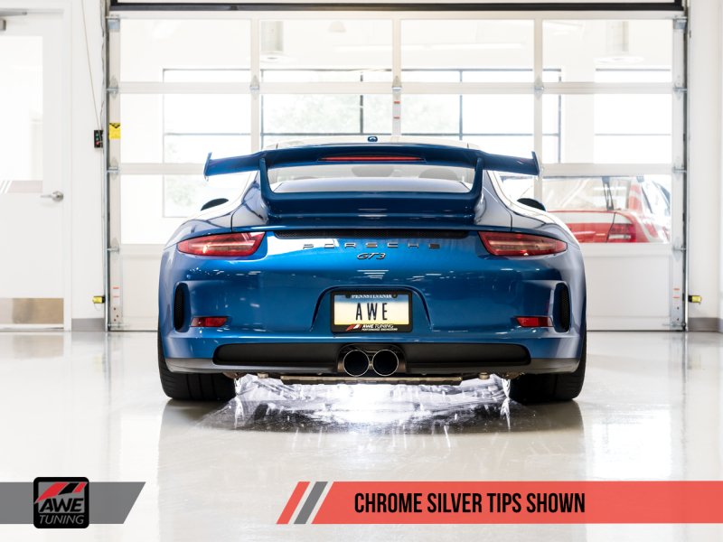 AWE Tuning - AWE Tuning Porsche 991 GT3 / RS SwitchPath Exhaust - Chrome Silver Tips - Demon Performance