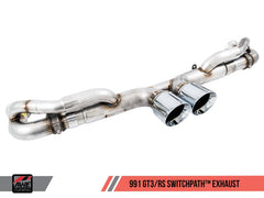 AWE Tuning - AWE Tuning Porsche 991 GT3 / RS SwitchPath Exhaust - Diamond Black Tips - Demon Performance