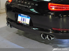 AWE Tuning - AWE Tuning Porsche 991 SwitchPath Exhaust for Non-PSE Cars Chrome Silver Tips - Demon Performance