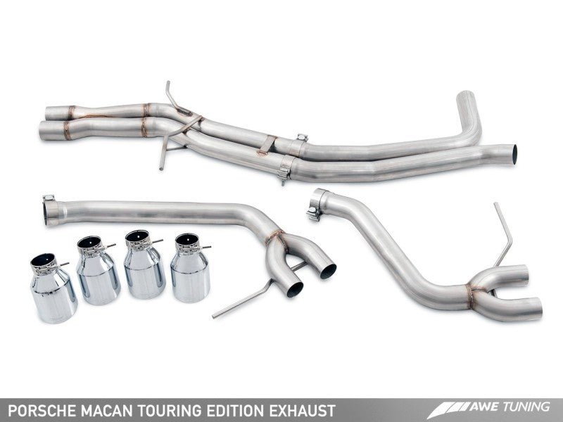 AWE Tuning - AWE Tuning Porsche Macan Touring Edition Exhaust System - Chrome Silver 102mm Tips - Demon Performance