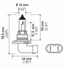 Hella 9006 12V 55W Halogen Bulb