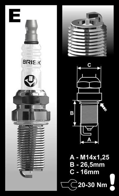 Brisk Racing - BRISK SILVER RACING ER12S SPARK PLUG - Demon Performance