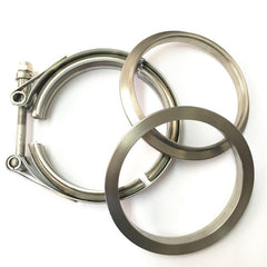 Ticon Industries 4in Titanium V-Band Clamp Assembly (2 Flanges/1 Clamp)