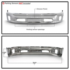 Spyder Dodge Ram 1500 14-18 Bottom w/Sensor w/Fog Light Hole Front Bumper - Chrome (OEM 68160857AA)