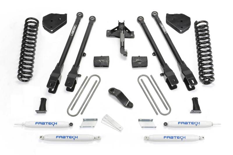 Fabtech - Fabtech 18 Ford F450/F550 4WD Diesel 6in 4Link Sys w/Coils & Perf Shks - Demon Performance