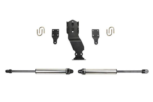 Fabtech - Fabtech 19-20 Ford F450/F550 4WD Dual Steering Stabilizer System w/DL 2.25 Shocks - Demon Performance