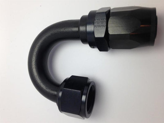 Fragola - Fragola -6AN Nut x -8AN Hose 180 Degree Expanding Hose End - Black - Demon Performance