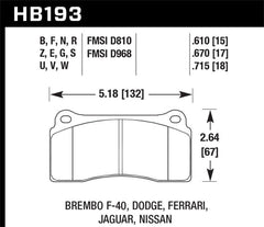 Hawk Performance - Hawk 09-11 Nissan GT-R HPS Street Rear Brake Pads - Demon Performance