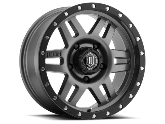 ICON - ICON Six Speed 17x8.5 5x5 -6mm Offset 4.5in BS 94mm Bore Gun Metal Wheel - Demon Performance