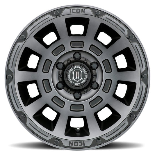 ICON - ICON Thrust 17x8.5 5x5 -6mm Offset 4.5in BS Smoked Satin Black Tint Wheel - Demon Performance