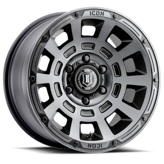 ICON - ICON Thrust 17x8.5 5x5 -6mm Offset 4.5in BS Smoked Satin Black Tint Wheel - Demon Performance