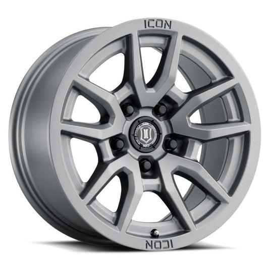 ICON - ICON Vector 5 17x8.5 5x5 -6mm Offset 4.5in BS 71.5mm Bore Titanium Wheel - Demon Performance